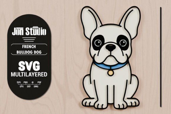 3D SVG French Bulldog Graphics for Crafts & Content Publishing