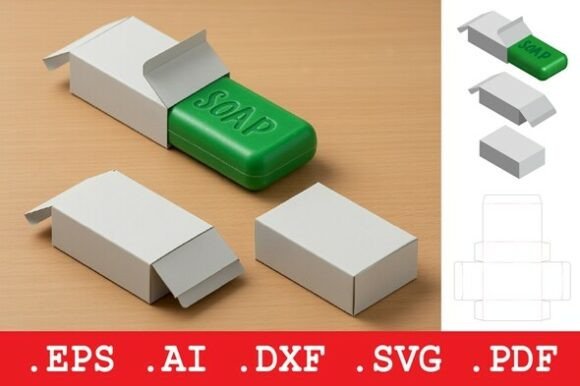 3D SVG Objects: Rectangular Open Ended Soap Sleeve Box