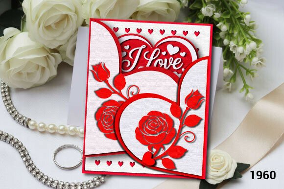 3D SVG Rose for Valentine S Day Branding