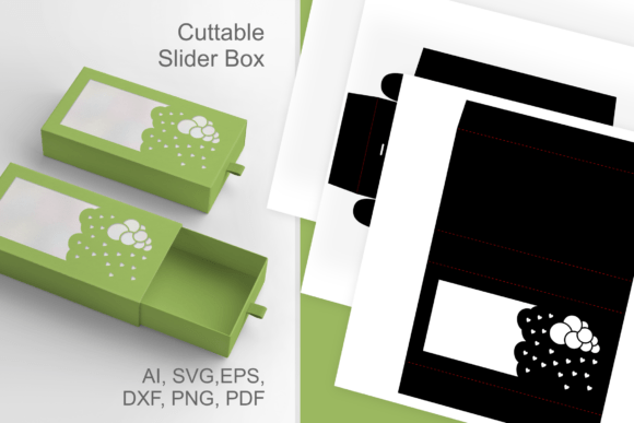 Cloud Baby Shower Wide Window Favor Box 3D SVG Objects