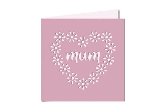 Mum Heart Cutout Floral Wreath Card: 3D SVG Review