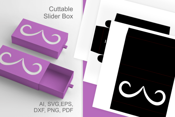 Mustache 2 Slide Drawer Box: 3D SVG for Father's Day