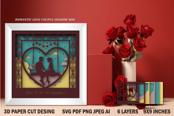 Romantic Love Couple Shadow Box: 3D SVG Review