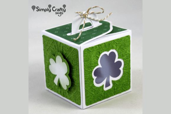 Shamrock Handle Box SVG: 3D Saint Patrick's Day Asset