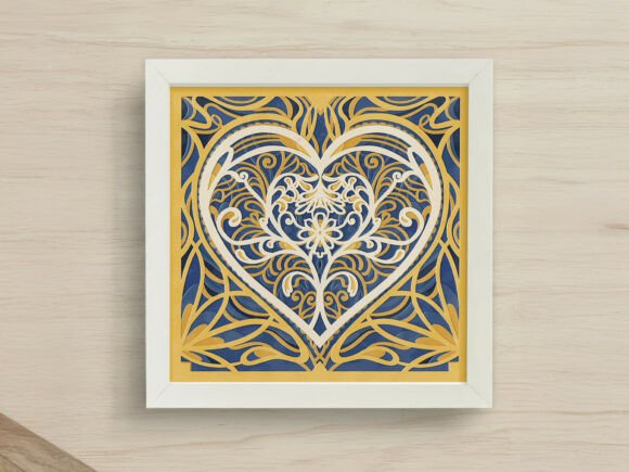 Valentine Heart 3D SVG for Shadow Boxes Branding